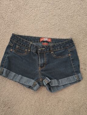Dark Wash Denim Roll-Cuff Women’s Shorts